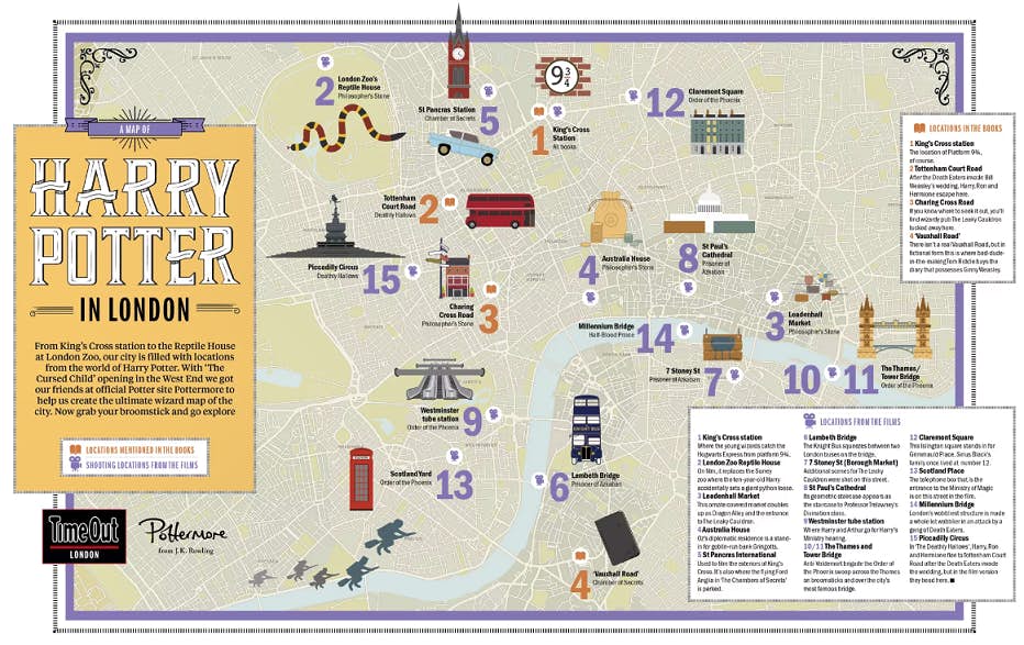 mappa luoghi harry potter