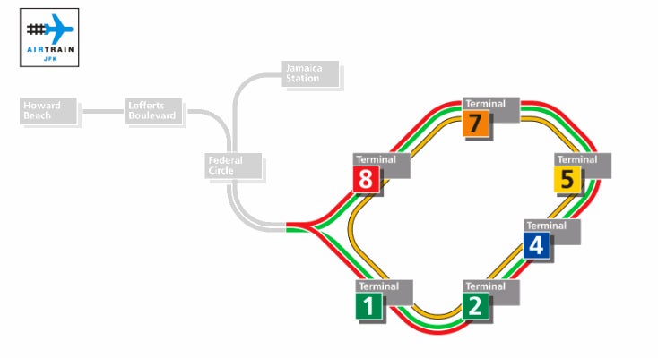 mappa collegamenti airtrain stazioni