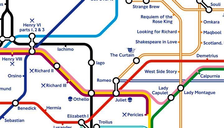 shakespeare mappa metropolitana londra
